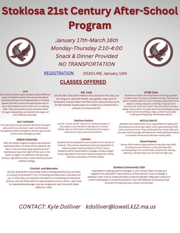  21st Century Winter Program Sign Ups